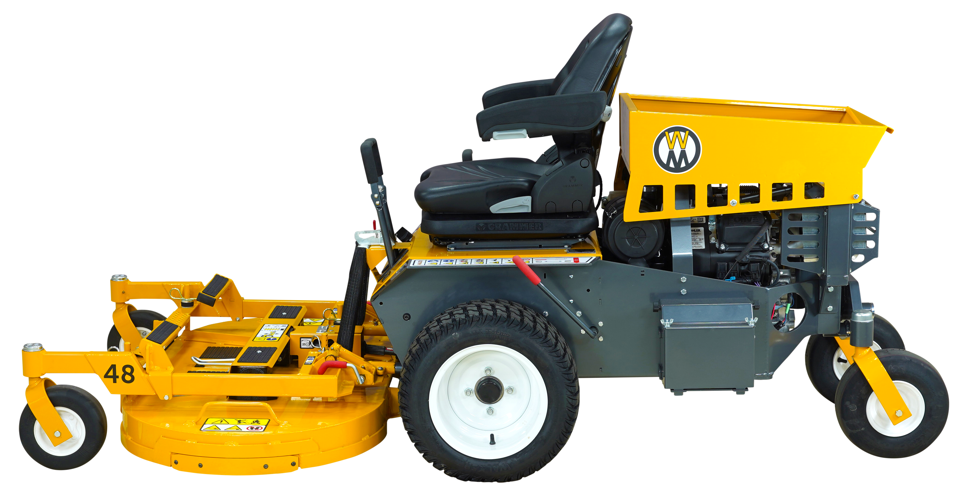 Walker B27I And 48-Inch Mulching Deck Viewed From The Left Side