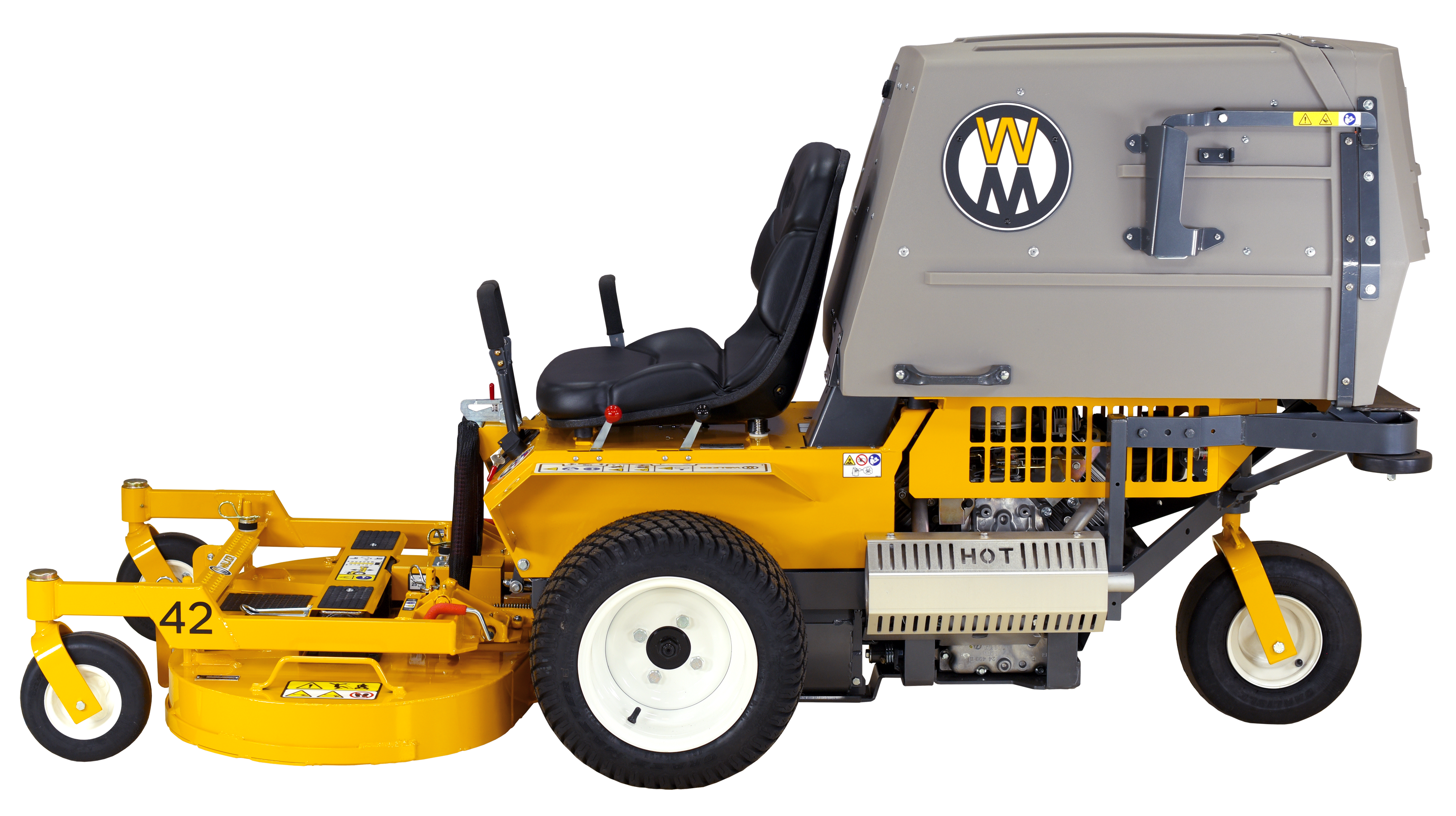 Walker C19 With A 42-Inch Collection Deck And Rear Grass Catcher, Side View