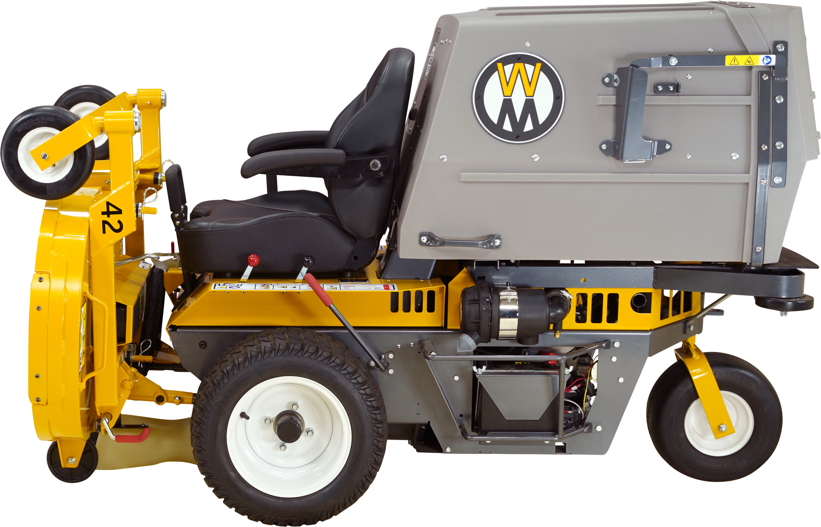 Walker S18 With The Collection Deck Tilted Up For Maintenance
