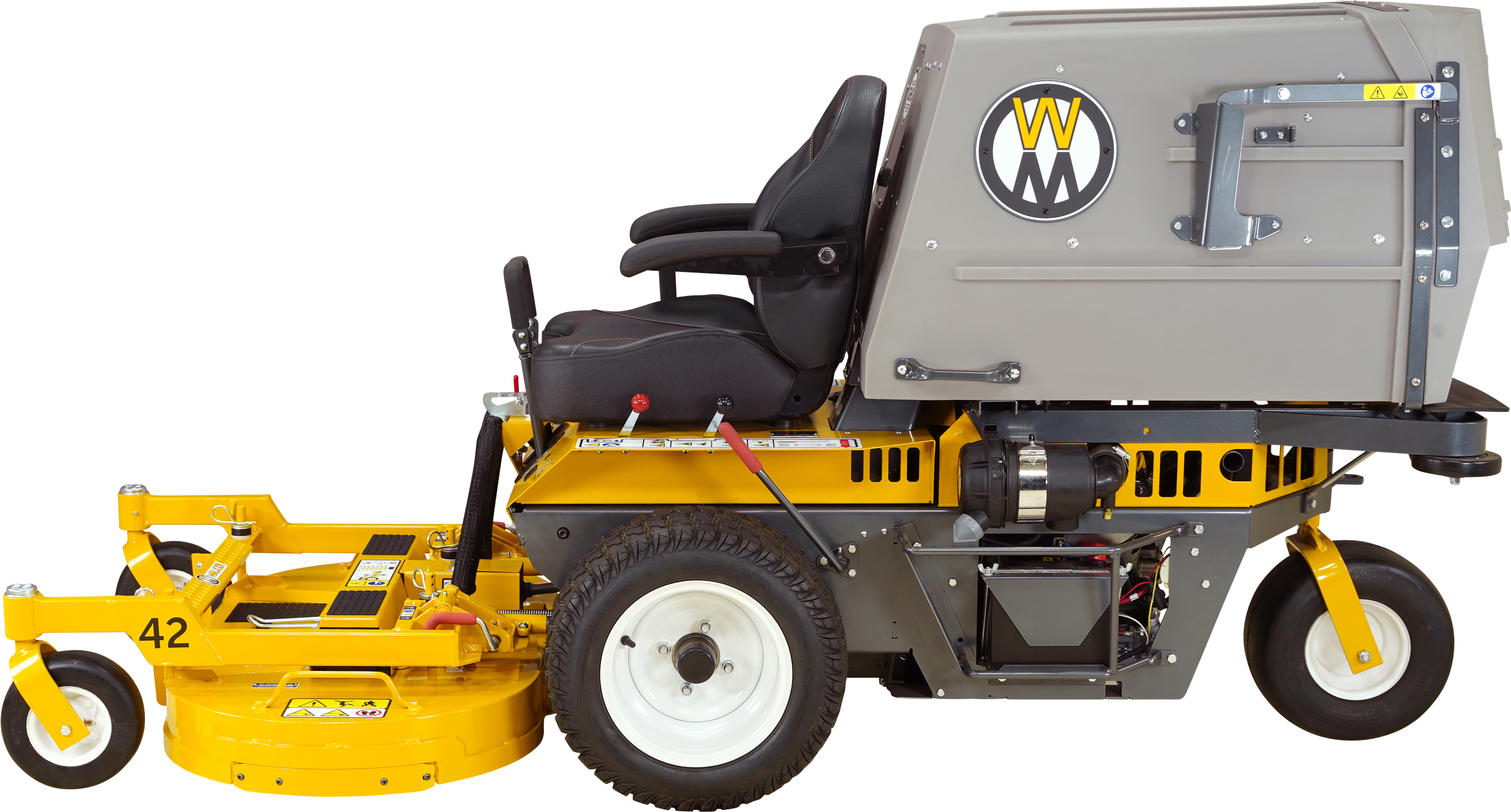 Walker S18 With A 42-Inch Collection Deck And Rear Grass Catcher, Side View