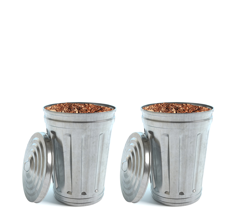 Trash Cans with mulching